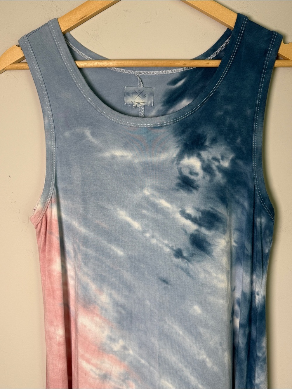 Thread and Supply Tie Dye Tank Dress Modal Sleeveless boho summer - L - Picture 2 of 6